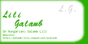 lili galamb business card